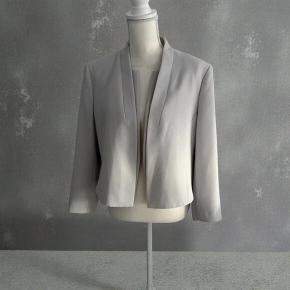 BOSS Jasika Gray Beige Greige Office Blazer Jacket Size US 14 - Picture 2 of 12